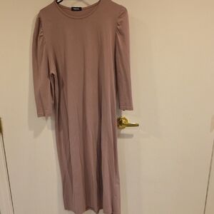 Cotton Stretch Mauve Midi Dress